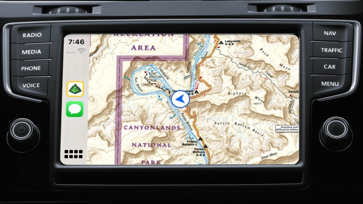 NatGeo trail map on CarPlay