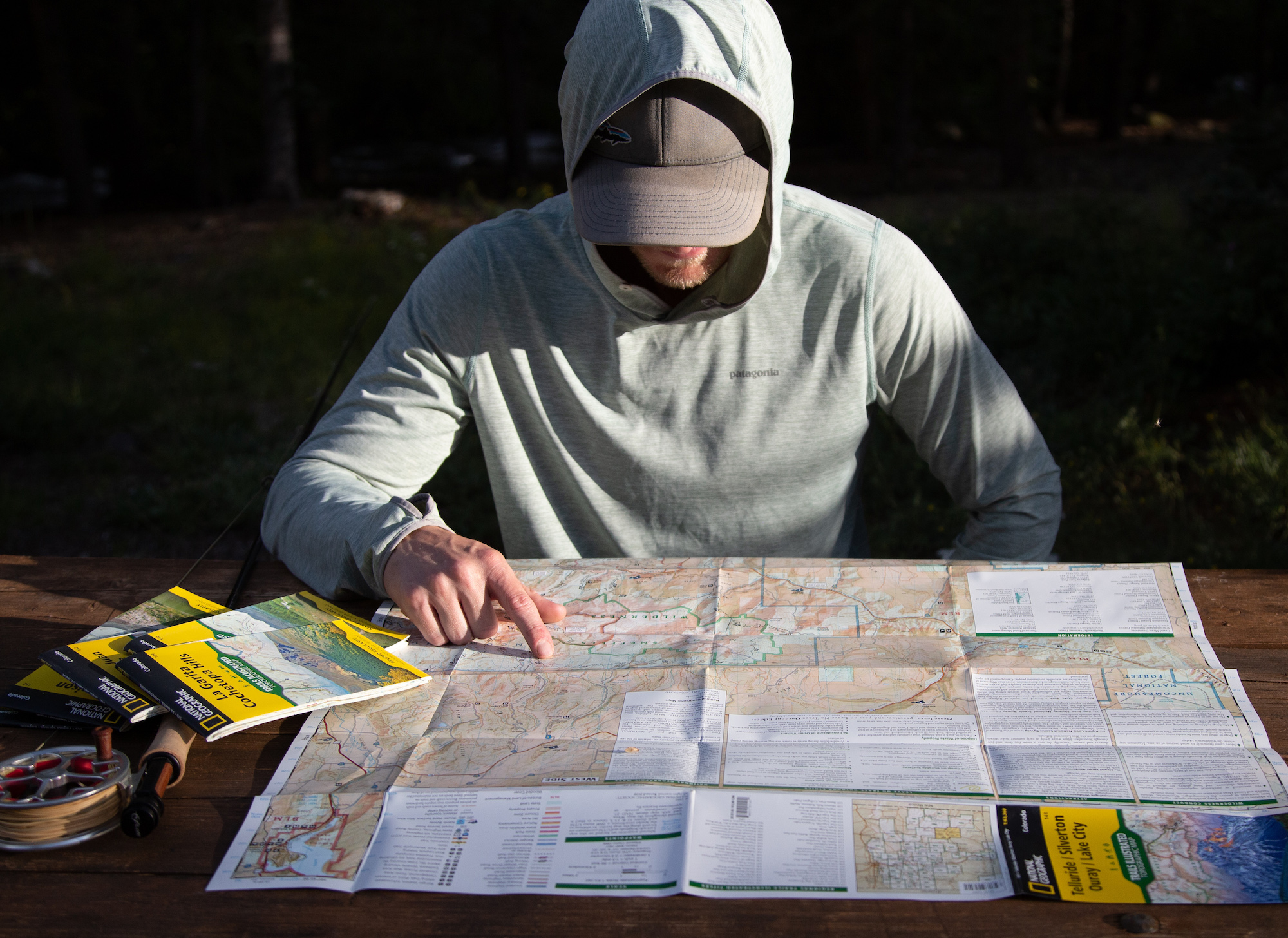 Man reading topo map
