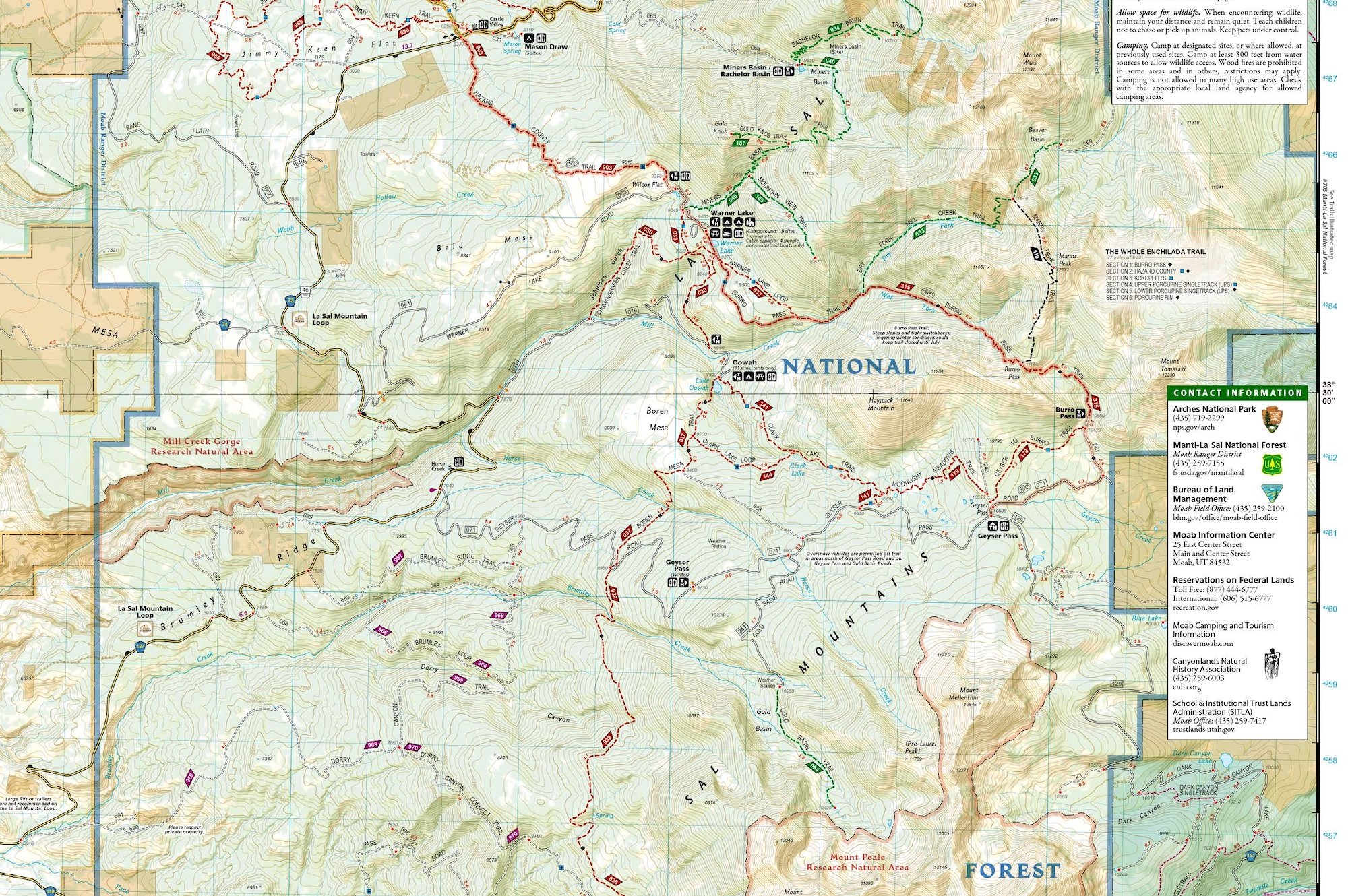 Trails Illustrated Moab map closeup